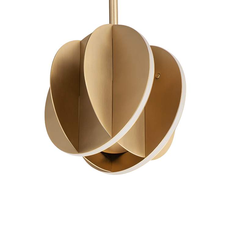 Image 4 ET2 Interval 7 3/4" Wide Satin Brass LED Mini Pendant more views