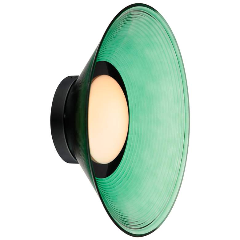 Image 1 ET2 Jensen 12" Wide Black/Green Wall Sconce