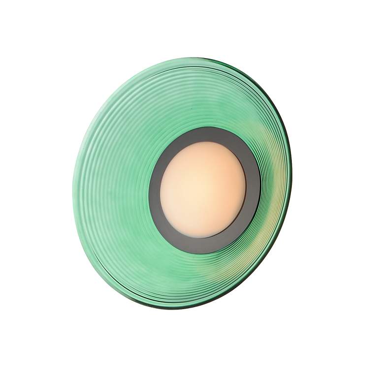 Image 2 ET2 Jensen 12" Wide Black/Green Wall Sconce more views