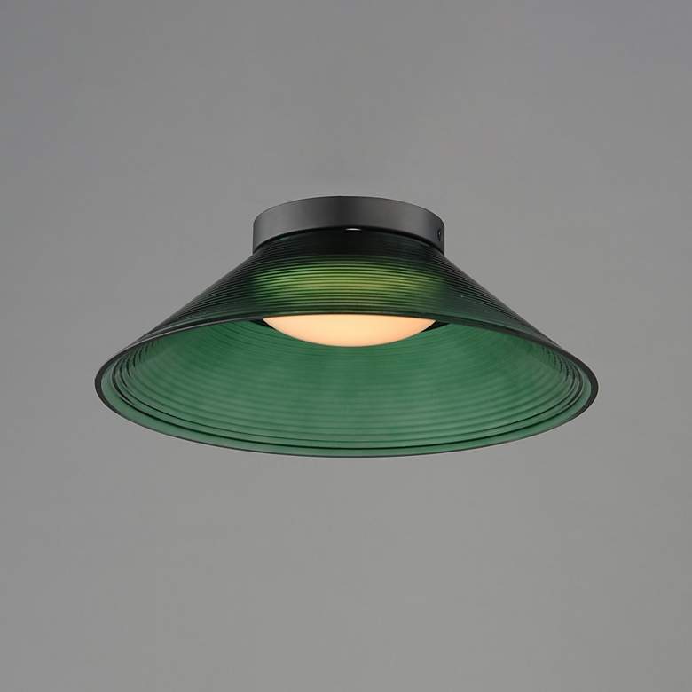 Image 3 ET2 Jensen 12" Wide Black/Green Wall Sconce more views