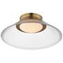 1_ET2 Jensen 12" Wide Satin Brass/Clear Ribbed Wall Sconce