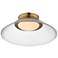 ET2 Jensen 12" Wide Satin Brass/Clear Ribbed Wall Sconce