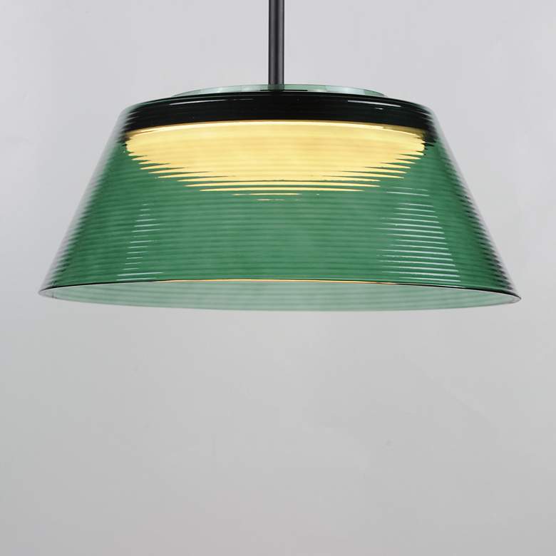 Image 3 ET2 Jensen 18" Black/Green LED Pendant more views