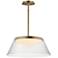 ET2 Jensen 18" Satin Brass/Clear Ribbed LED Pendant