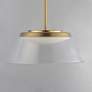 2_ET2 Jensen 18" Satin Brass/Clear Ribbed LED Pendant more views