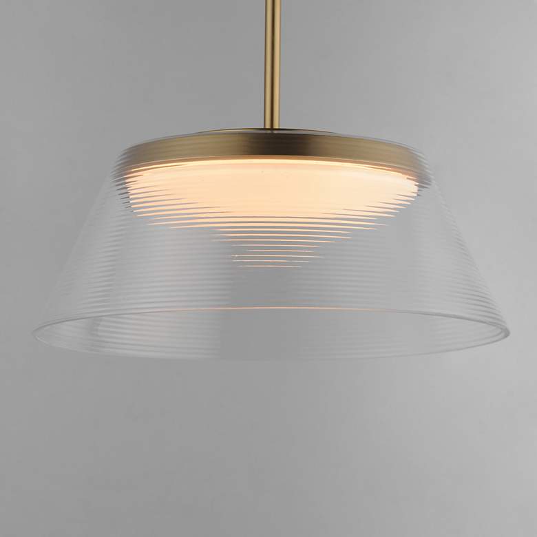Image 3 ET2 Jensen 18" Satin Brass/Clear Ribbed LED Pendant more views