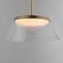 3_ET2 Jensen 18" Satin Brass/Clear Ribbed LED Pendant more views