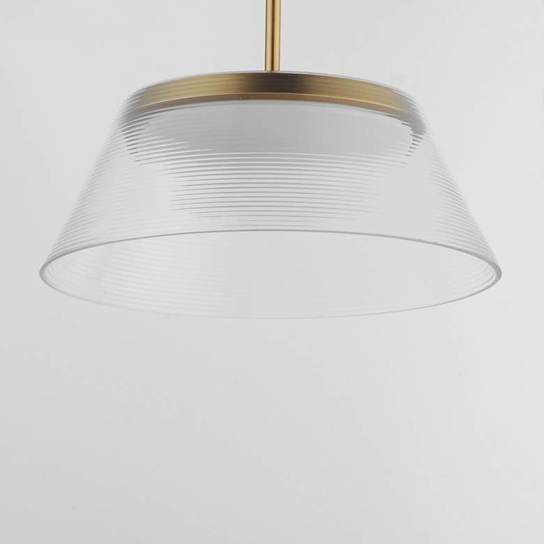 Image 4 ET2 Jensen 18" Satin Brass/Clear Ribbed LED Pendant more views