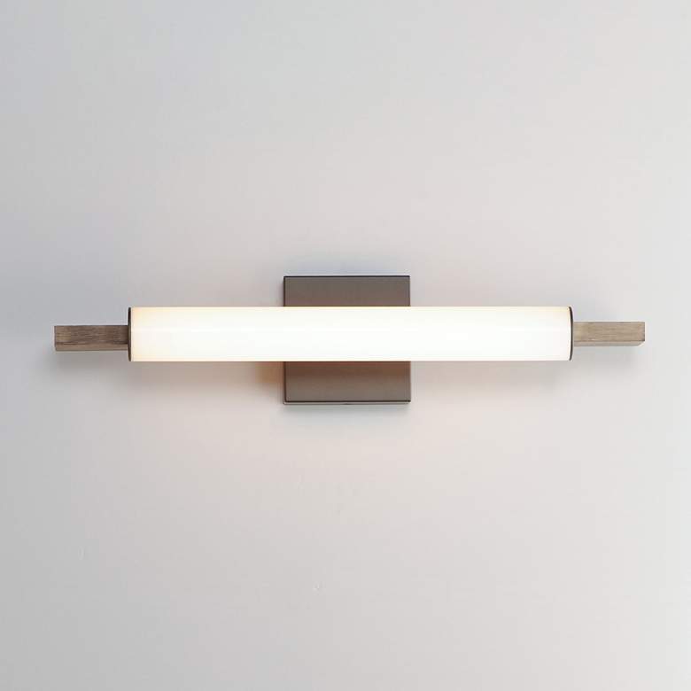 Image 3 ET2 Joist 21 3/4" Driftwood Charcoal LED Modern Bath Wall Light more views