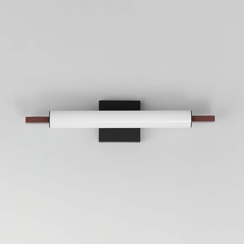 Image 3 ET2 Joist 21 3/4" Wide Walnut and Black LED Bath Light more views