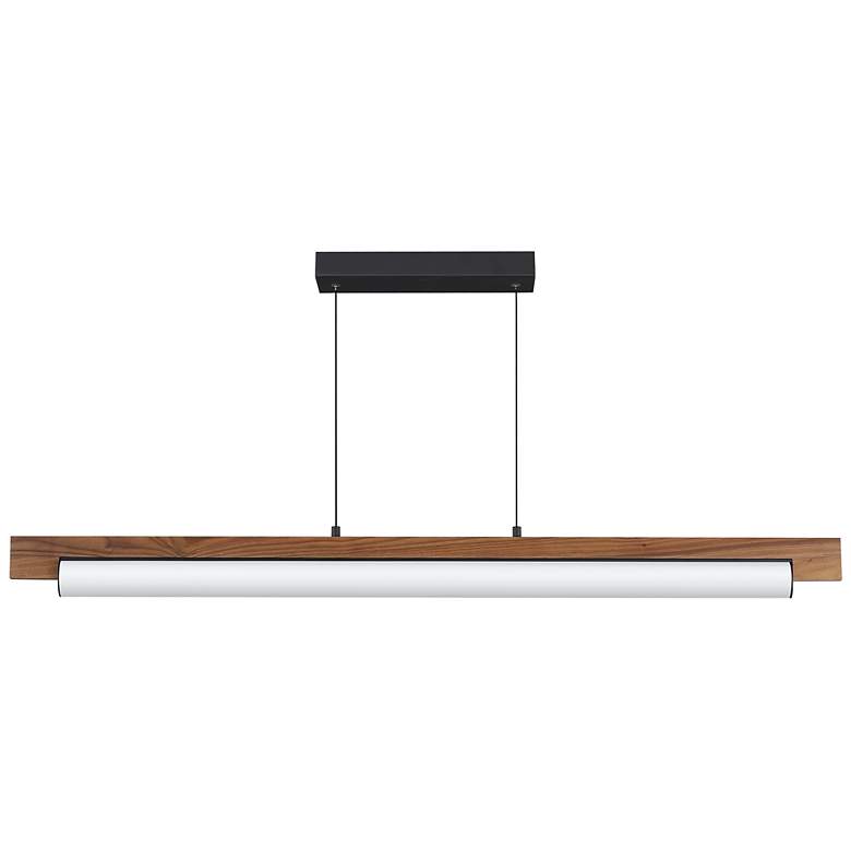 Image 2 ET2 Joist 45 1/4" Wide Black Natural Wood LED Linear Pendant