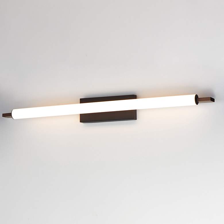 Image 1 ET2 Joist 45 1/4"W Black and Walnut LED Vanity Bath Light