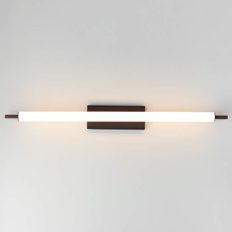 Image 4 ET2 Joist 45 1/4"W Black and Walnut LED Vanity Bath Light more views