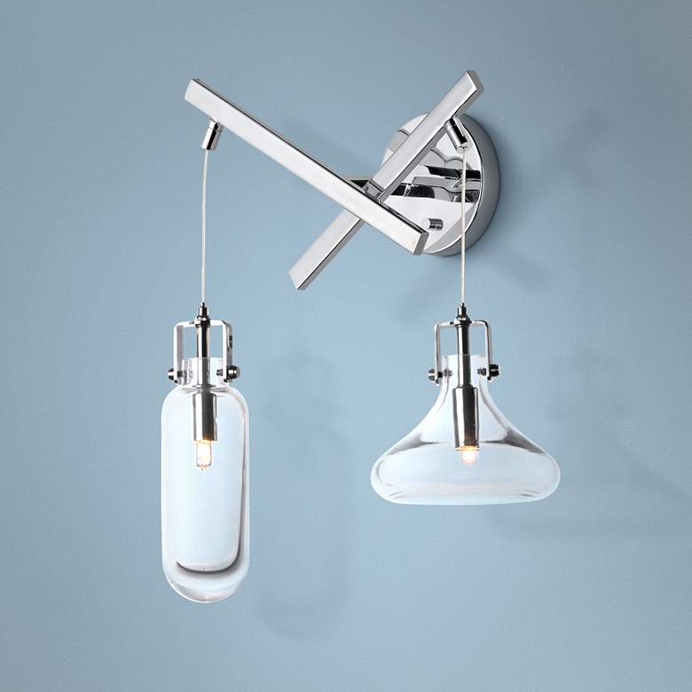 Image 1 ET2 Kem 19" High Polished Chrome 2-Light Wall Sconce