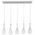 ET2 Larmes 31.5 Wide Chrome and Glass 5-Light LED Modern Linear Pendant