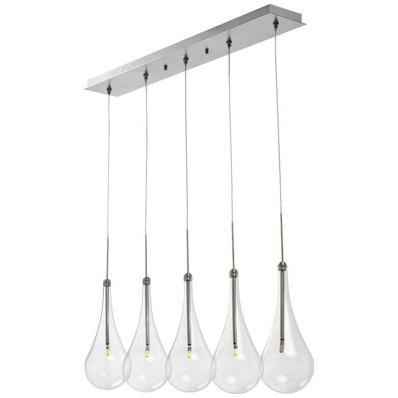 Image 2 ET2 Larmes 31.5 Wide Chrome and Glass 5-Light LED Modern Linear Pendant more views
