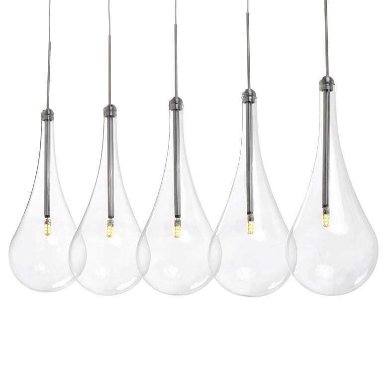 Image 6 ET2 Larmes 31.5 Wide Chrome and Glass 5-Light LED Modern Linear Pendant more views
