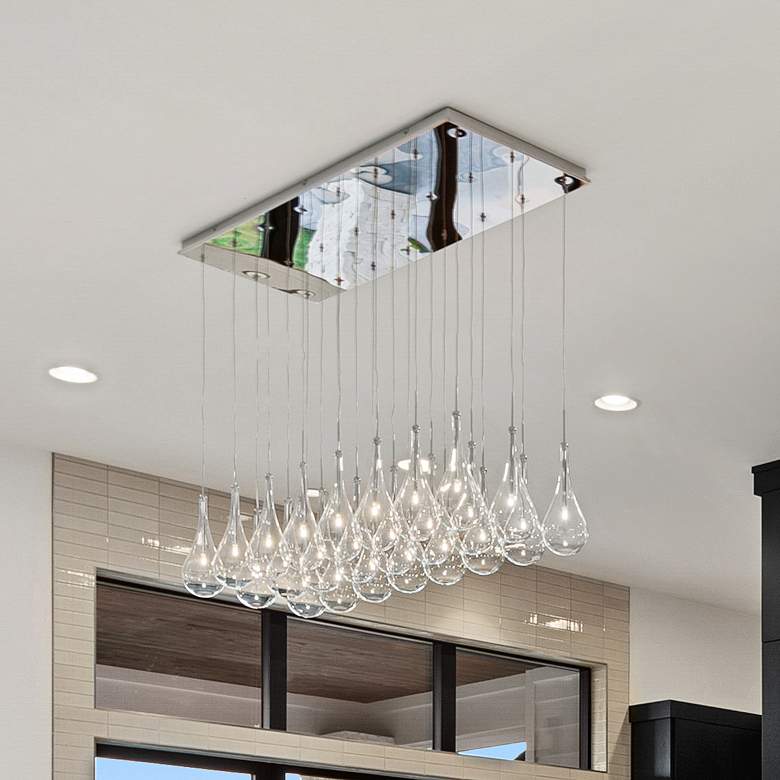 Image 2 ET2 Larmes 51.5" 24-Light LED Modern Glass Multi Light Linear Pendant