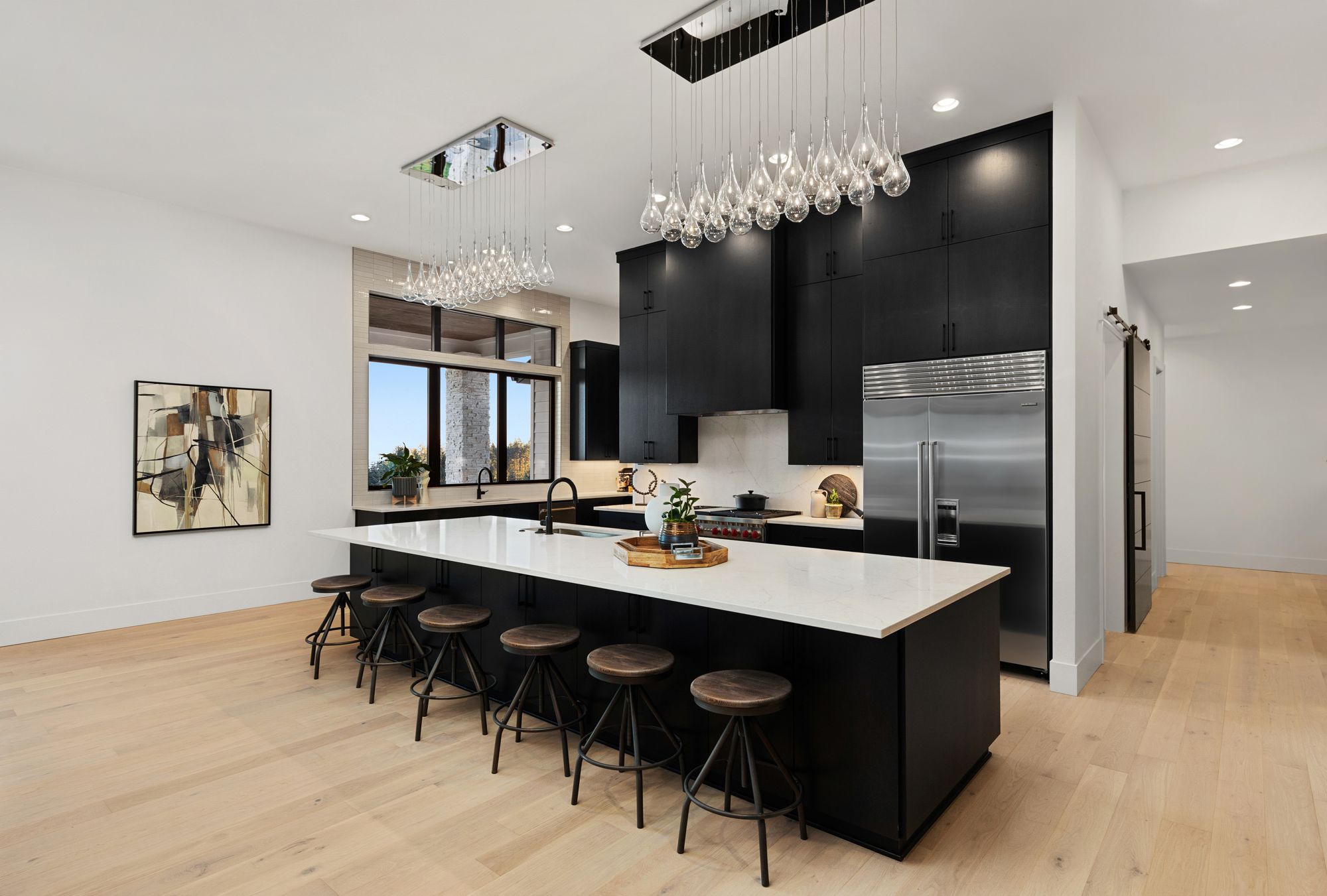 ET2 Larmes 51 1/2" LED 24-Light Modern Glass Linear Pendant in scene