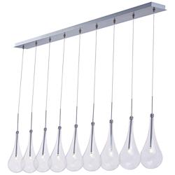 ET2 Larmes 58" Wide 9-Light Chrome LED Island Pendant Light