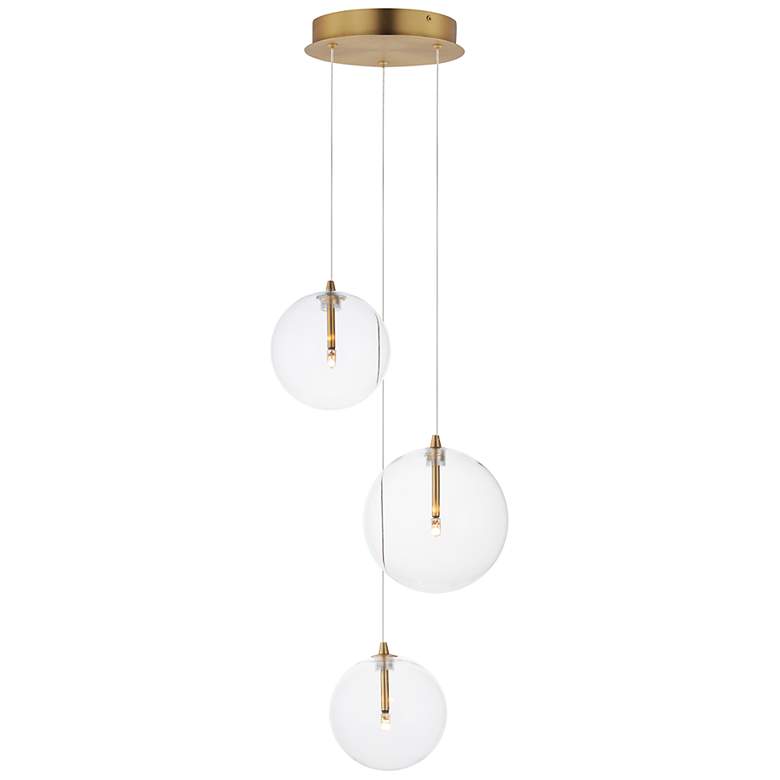 Image 1 ET2 Lighting Global 11 1/2" Clear Glass LED Multi-Light Pendant