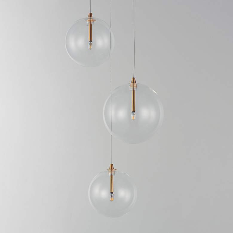 Image 2 ET2 Lighting Global 11 1/2" Clear Glass LED Multi-Light Pendant more views