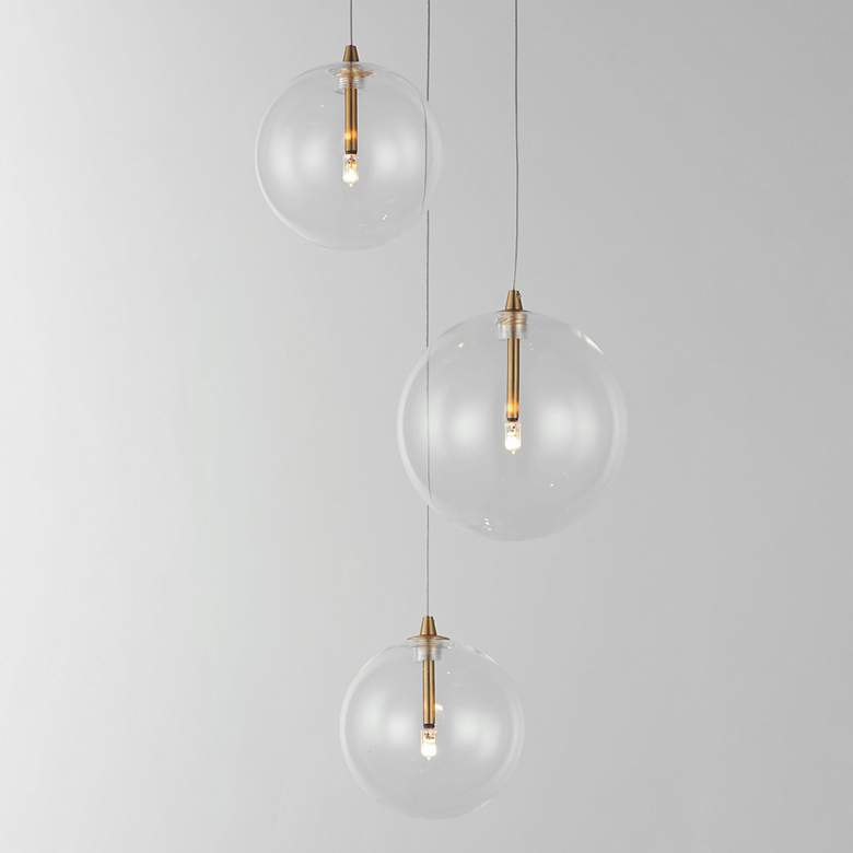 Image 3 ET2 Lighting Global 11 1/2" Clear Glass LED Multi-Light Pendant more views