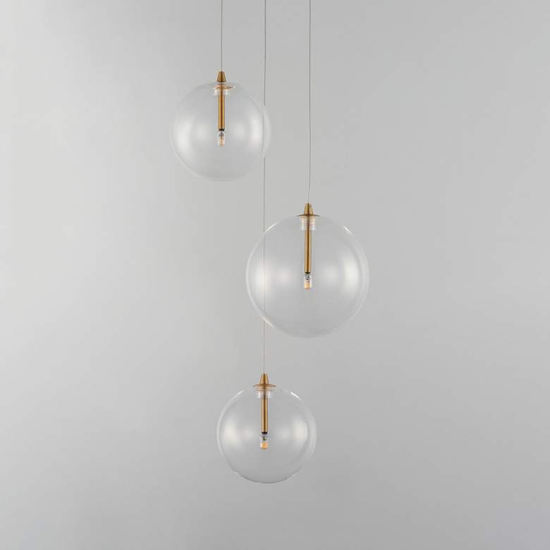 Image 4 ET2 Lighting Global 11 1/2" Clear Glass LED Multi-Light Pendant more views