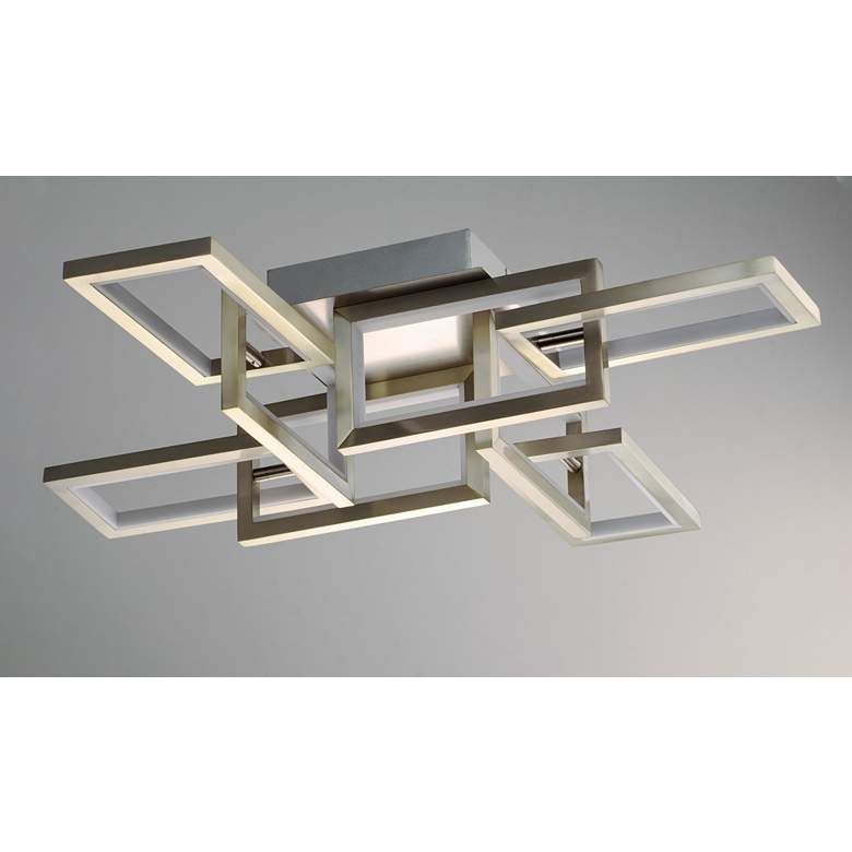 Image 2 ET2 Link 29 1/4" Wide Satin Nickel 8-Light LED Ceiling Light more views