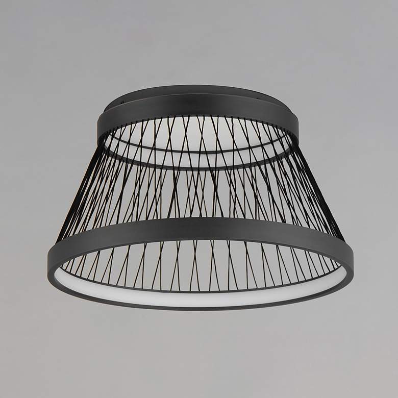 Image 4 ET2 Loom 23" Black LED Flush Mount more views