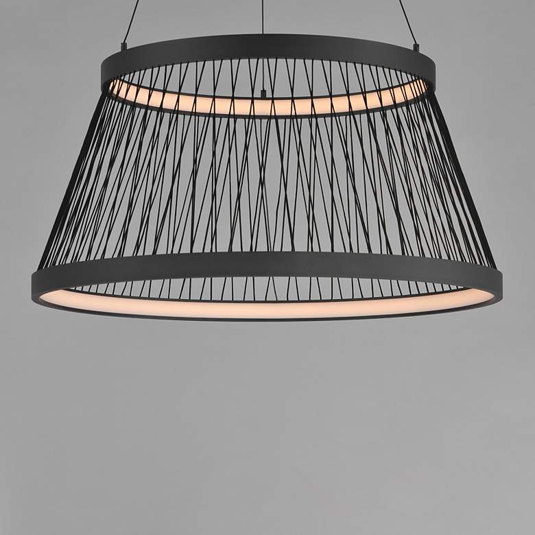 Image 3 ET2 Loom 31 1/2" Wide Black Large LED Pendant more views