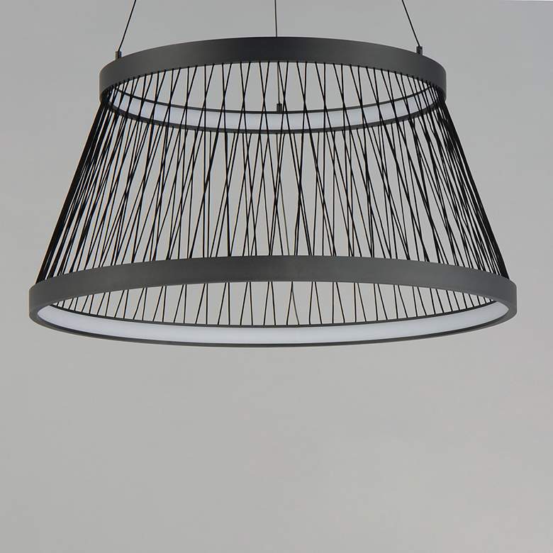 Image 4 ET2 Loom 31 1/2" Wide Black Large LED Pendant more views