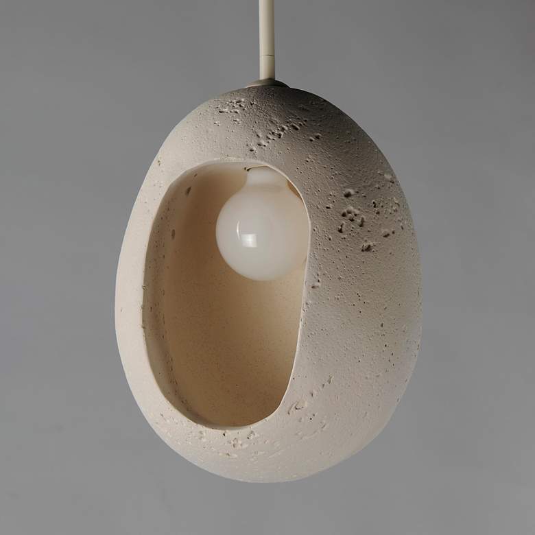 Image 3 ET2 Luna 9 1/2" Wide Chaulk White Small LED Pendant more views