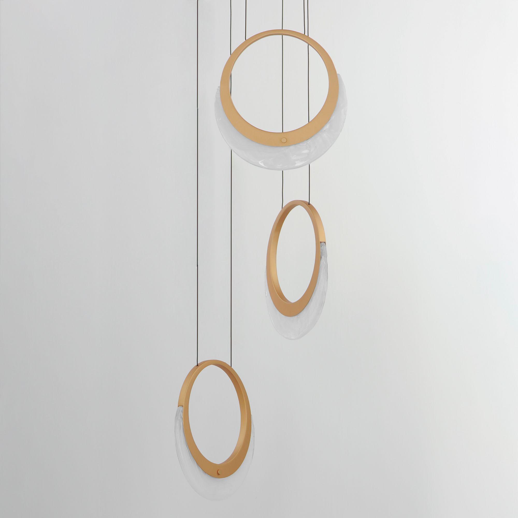 Image 3 ET2 Lyra 12 1/2" Wide Gold 3-Light LED Pendant more views