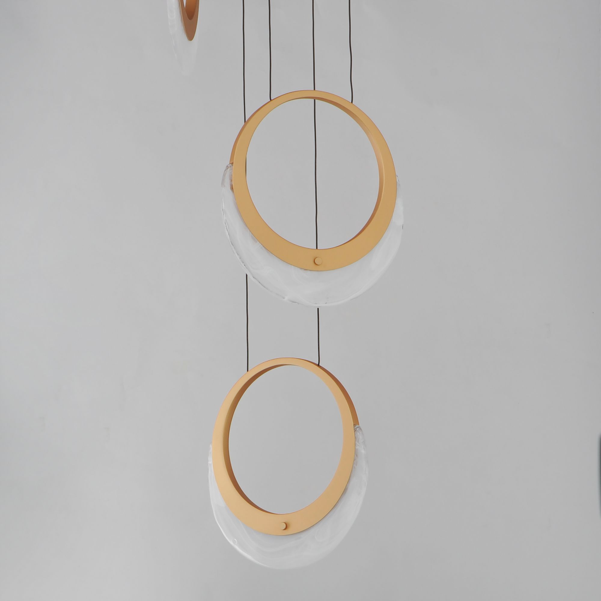 Image 5 ET2 Lyra 12 1/2" Wide Gold 3-Light LED Pendant more views