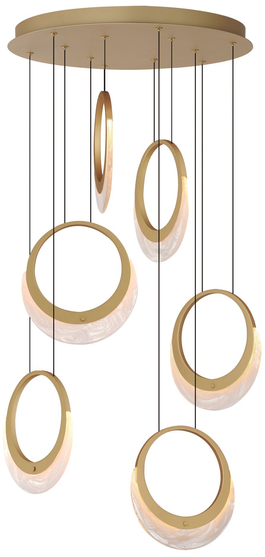 Image 2 ET2 Lyra 20" Wide Gold 6-Light LED Pendant