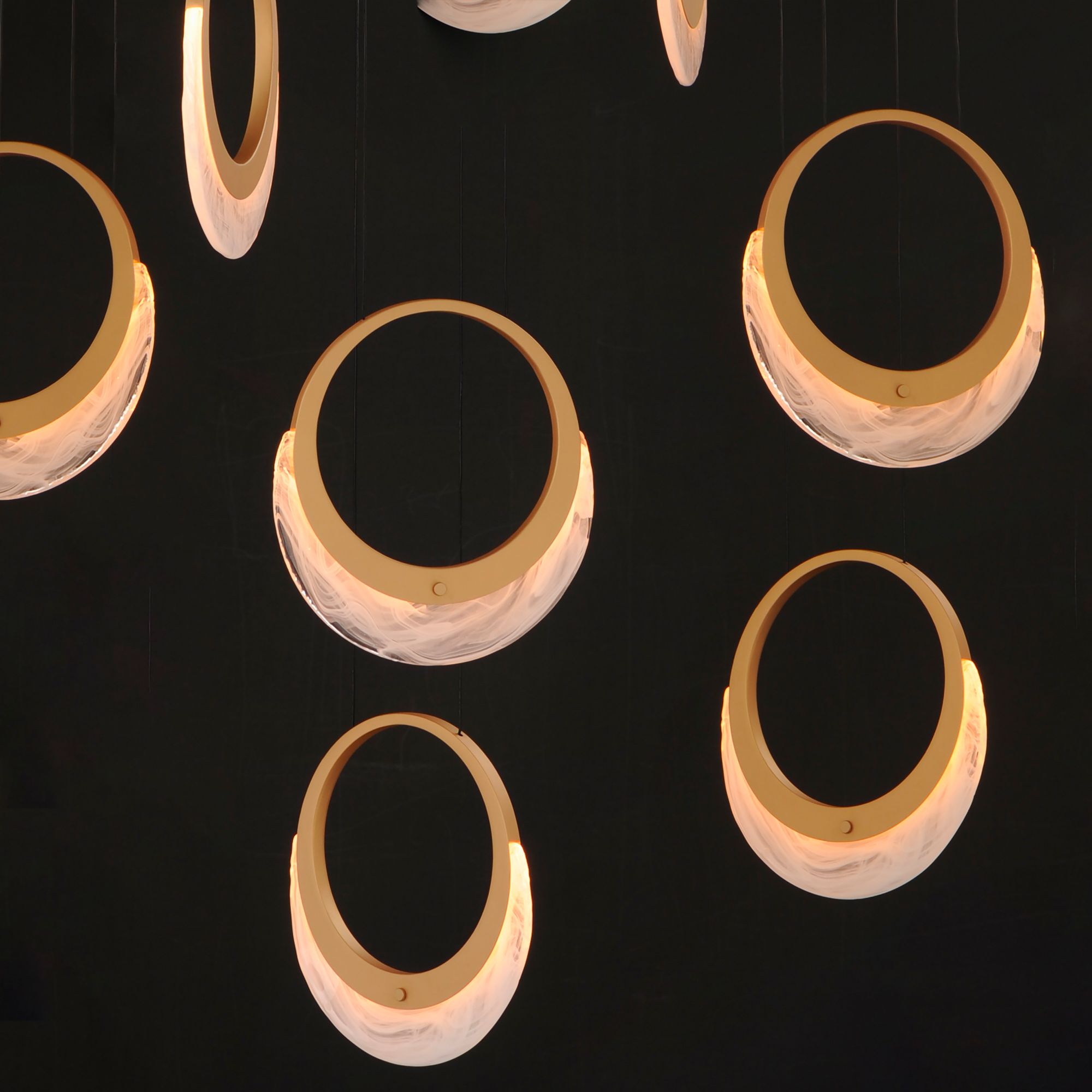 Image 4 ET2 Lyra 28 1/2" Wide Gold 9-Light LED Pendant more views