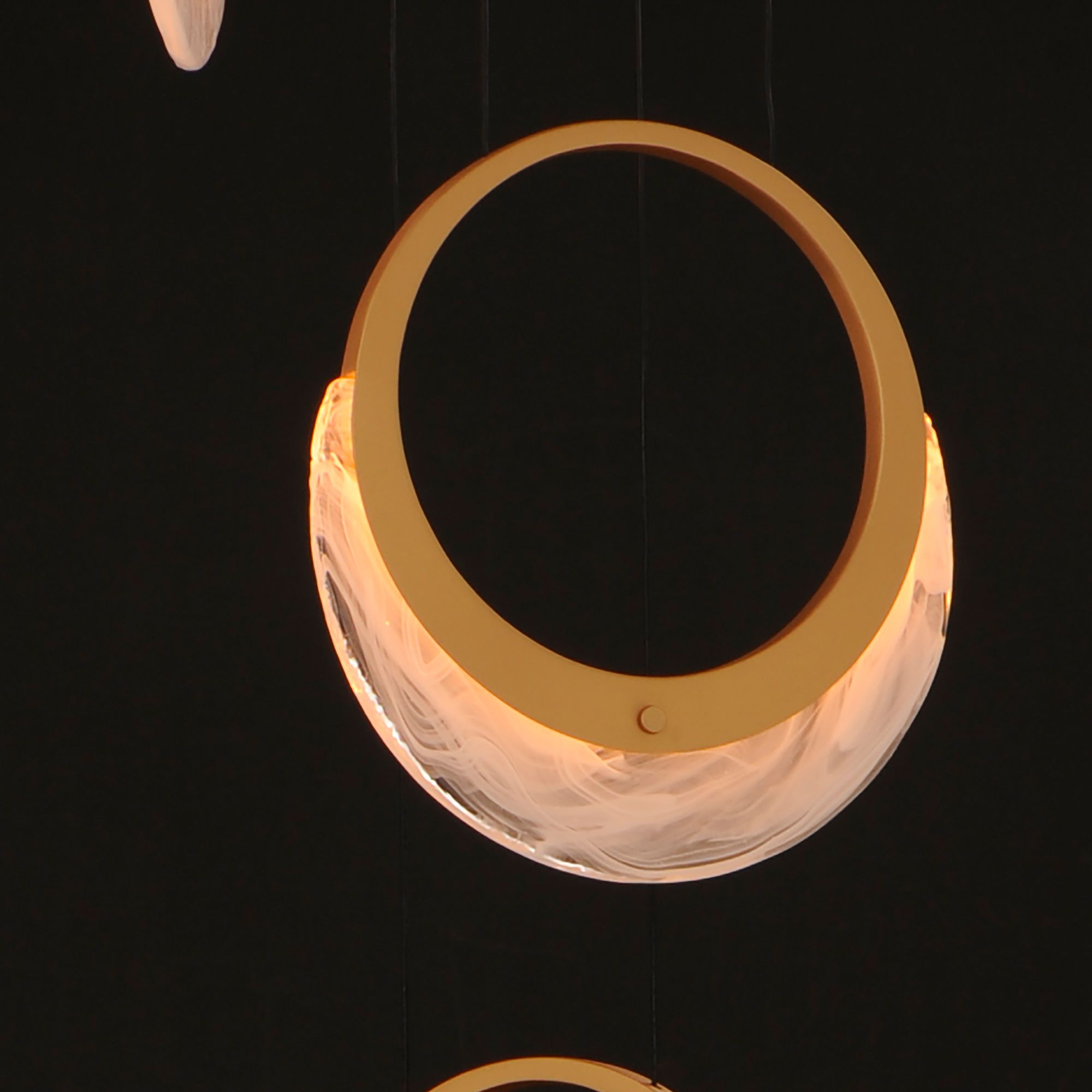 Image 5 ET2 Lyra 28 1/2" Wide Gold 9-Light LED Pendant more views