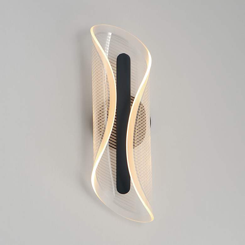 Image 3 ET2 Manta 16 1/2" High Black ADA LED Wall Sconce more views