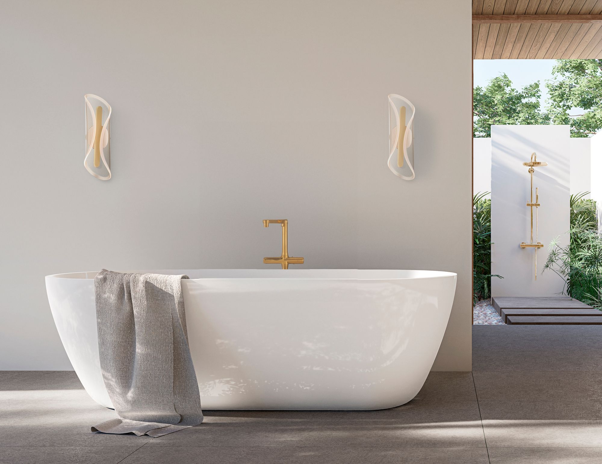 ET2 Manta 16 1/2" High Gold LED Wall Sconce