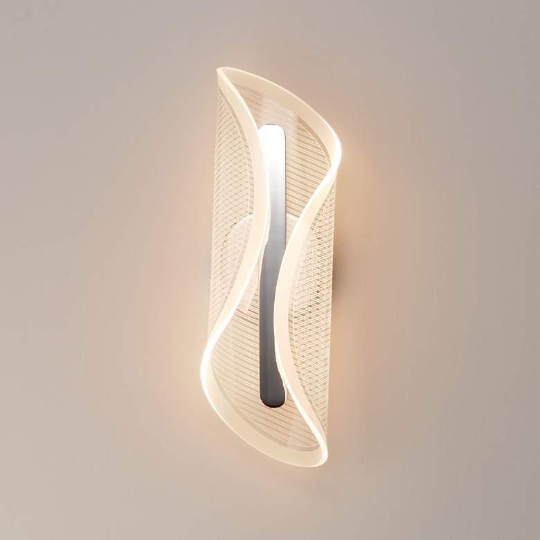 Image 3 ET2 Manta 17" High Polished Chrome LED Wall Sconce more views