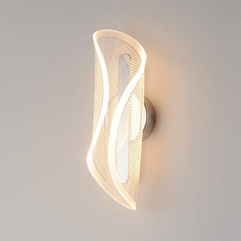Image 4 ET2 Manta 17" High Polished Chrome LED Wall Sconce more views