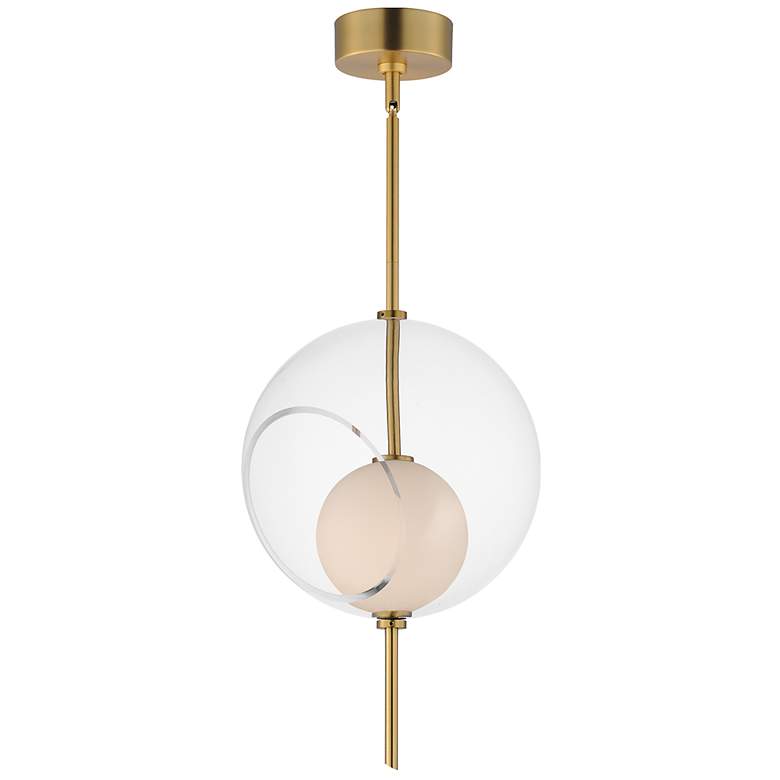 Image 2 ET2 Martini 11 3/4"W Natural Aged Brass LED Pendant Light