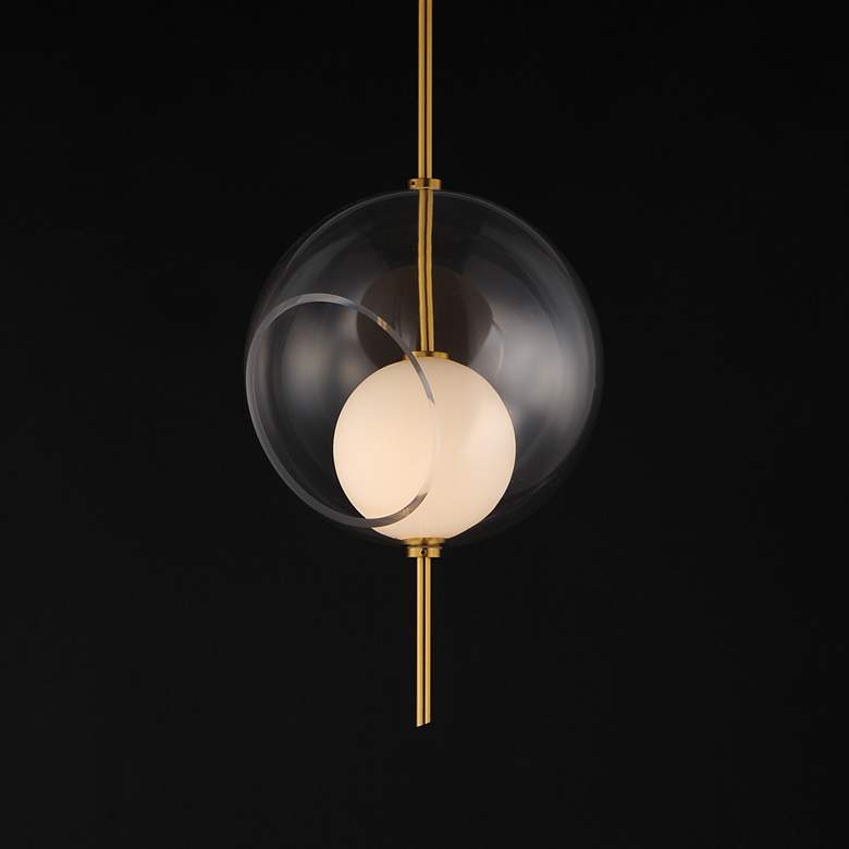Image 1 ET2 Martini 11 3/4"W Natural Aged Brass LED Pendant Light