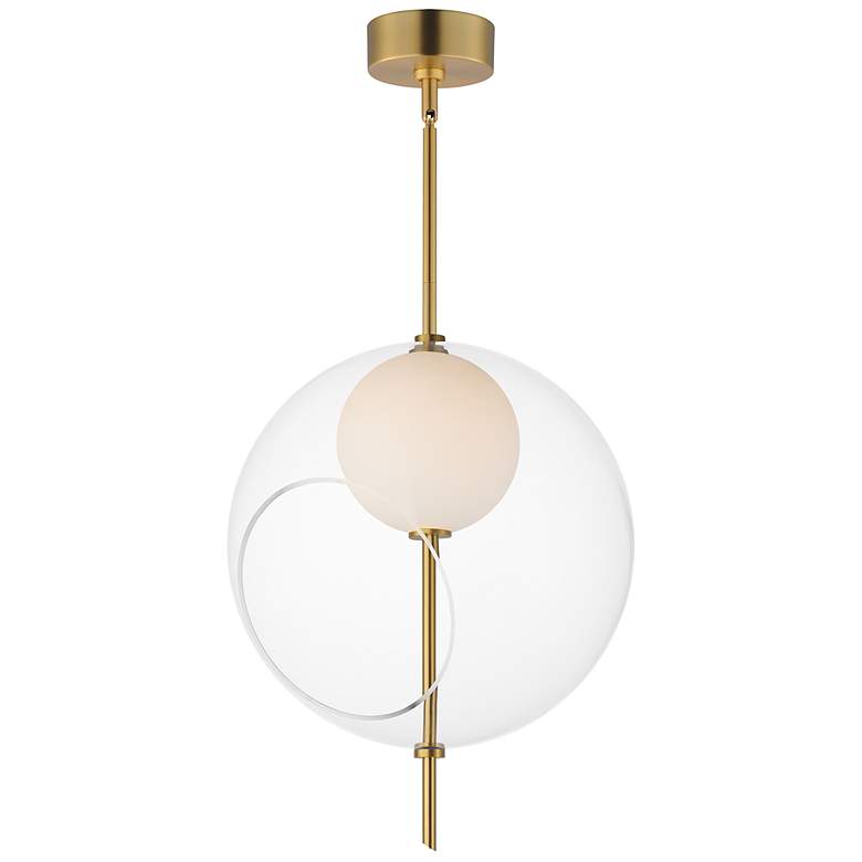 Image 1 ET2 Martini 15 3/4"W Natural Aged Brass LED Pendant Light