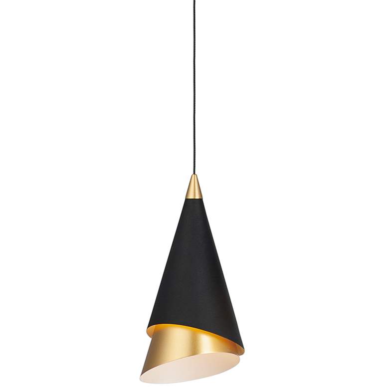 Image 2 ET2 Mermaid 4 3/4 inchW Black and Gold LED Mini Pendant Light