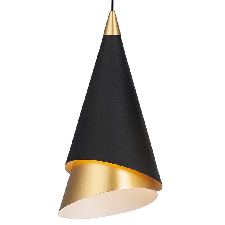 Image 3 ET2 Mermaid 4 3/4 inchW Black and Gold LED Mini Pendant Light more views