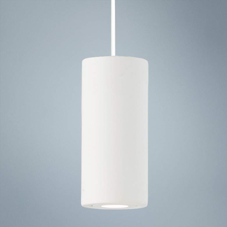 Image 1 ET2 Micro 1 3/4" Wide White Cement LED Mini Pendant Light