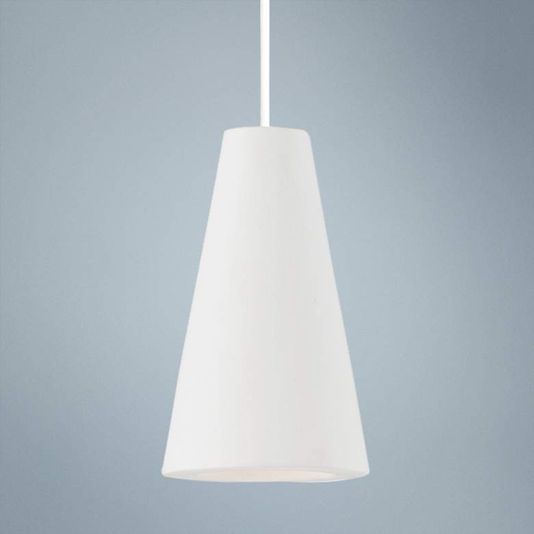 Image 1 ET2 Micro 2 1/4 inch Wide White Cement LED Mini Pendant Light