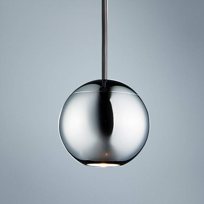 Image 1 ET2 Micro 2" Wide Polished Chrome Orb LED Mini Pendant Light